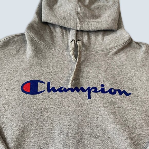Champion Grey Pullover Hoodie Sz L - Picture 2 of 8